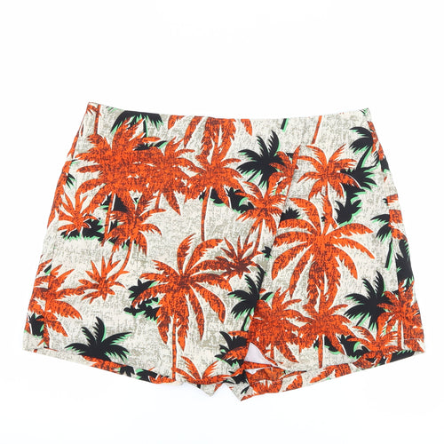 urmoda Womens Beige Floral  Hot Pants Shorts Size L