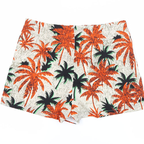 urmoda Womens Beige Floral  Hot Pants Shorts Size L