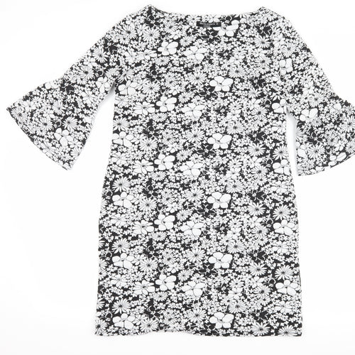 Marina Kaneva Womens Black Floral  Bodycon  Size 12