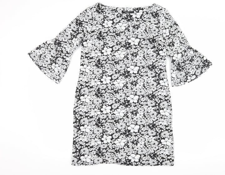 Marina Kaneva Womens Black Floral Bodycon Size 12