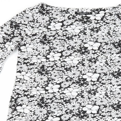 Marina Kaneva Womens Black Floral  Bodycon  Size 12