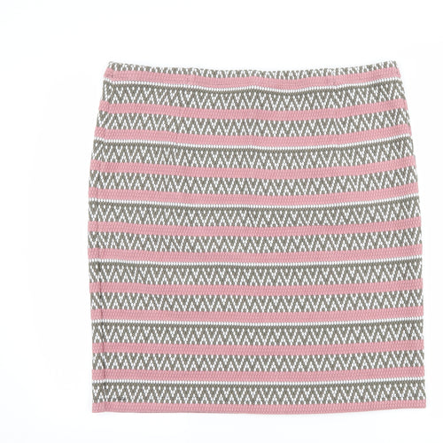 TU Womens Pink Striped  A-Line Skirt Size 20