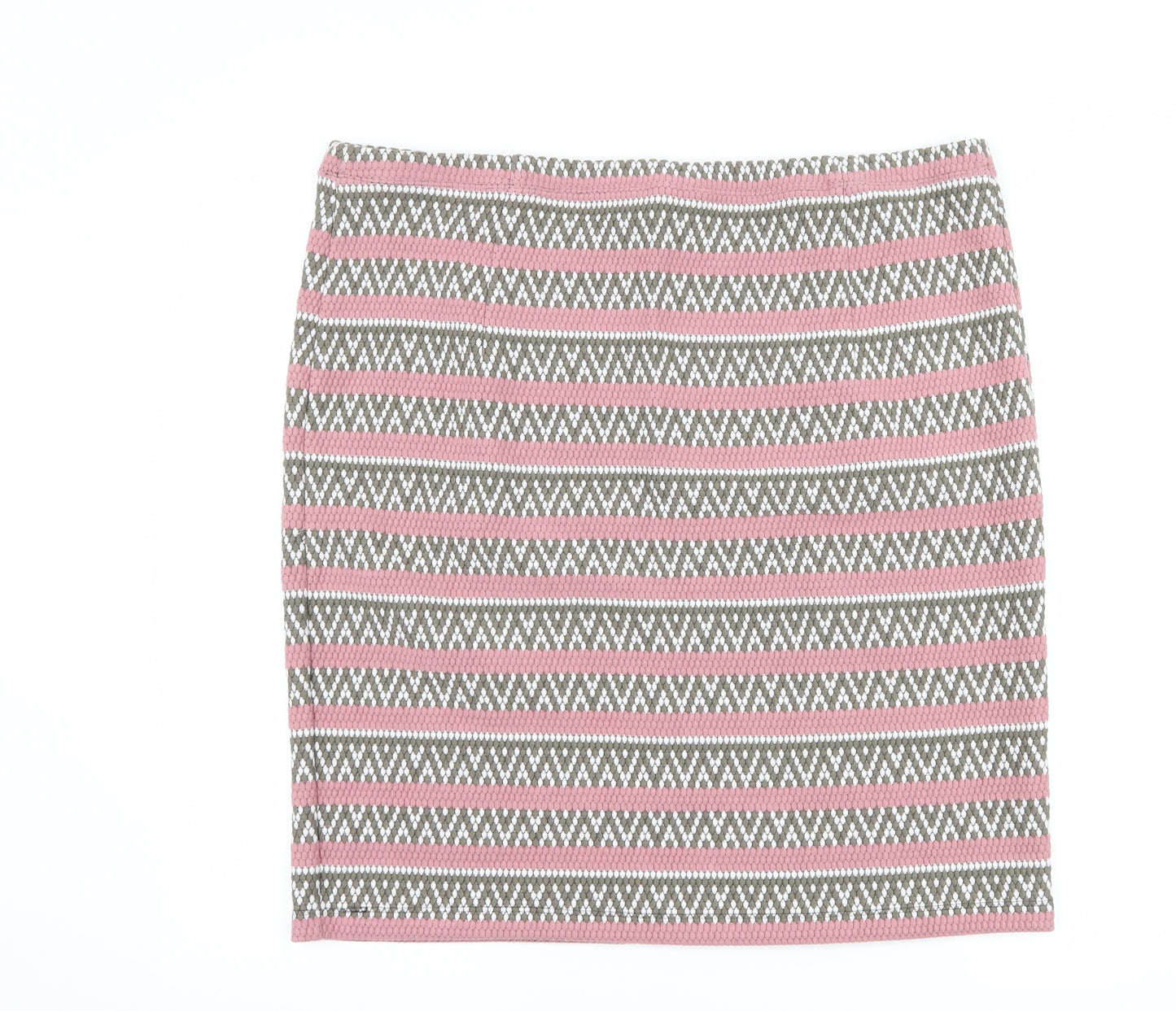 TU Womens Pink Striped  A-Line Skirt Size 20