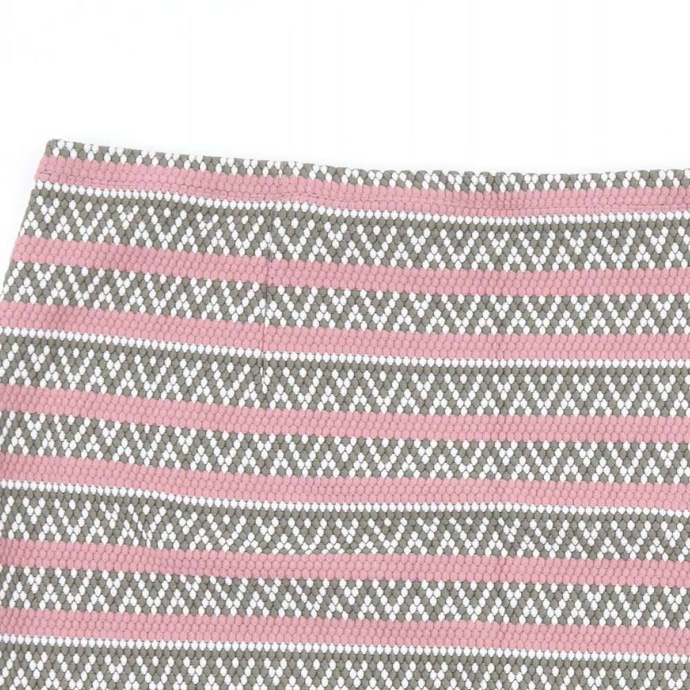 TU Womens Pink Striped  A-Line Skirt Size 20