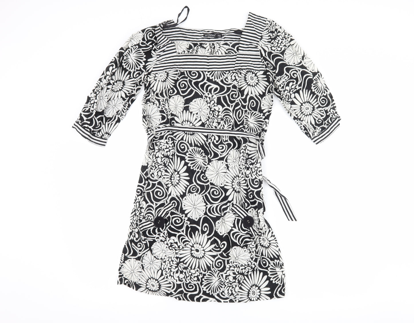 Atmosphere Womens Black Floral  Shift  Size 8