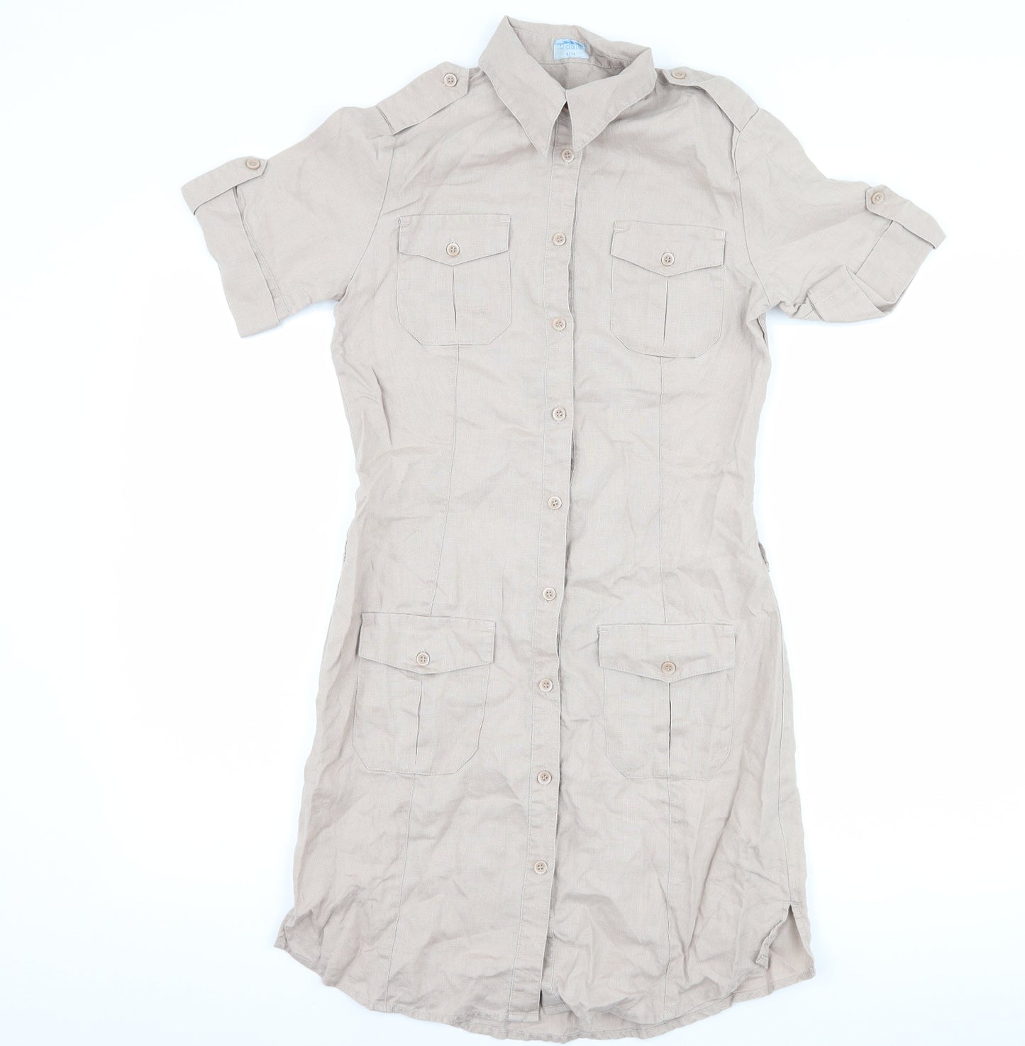 Oasis Womens Beige   Shirt Dress  Size 8