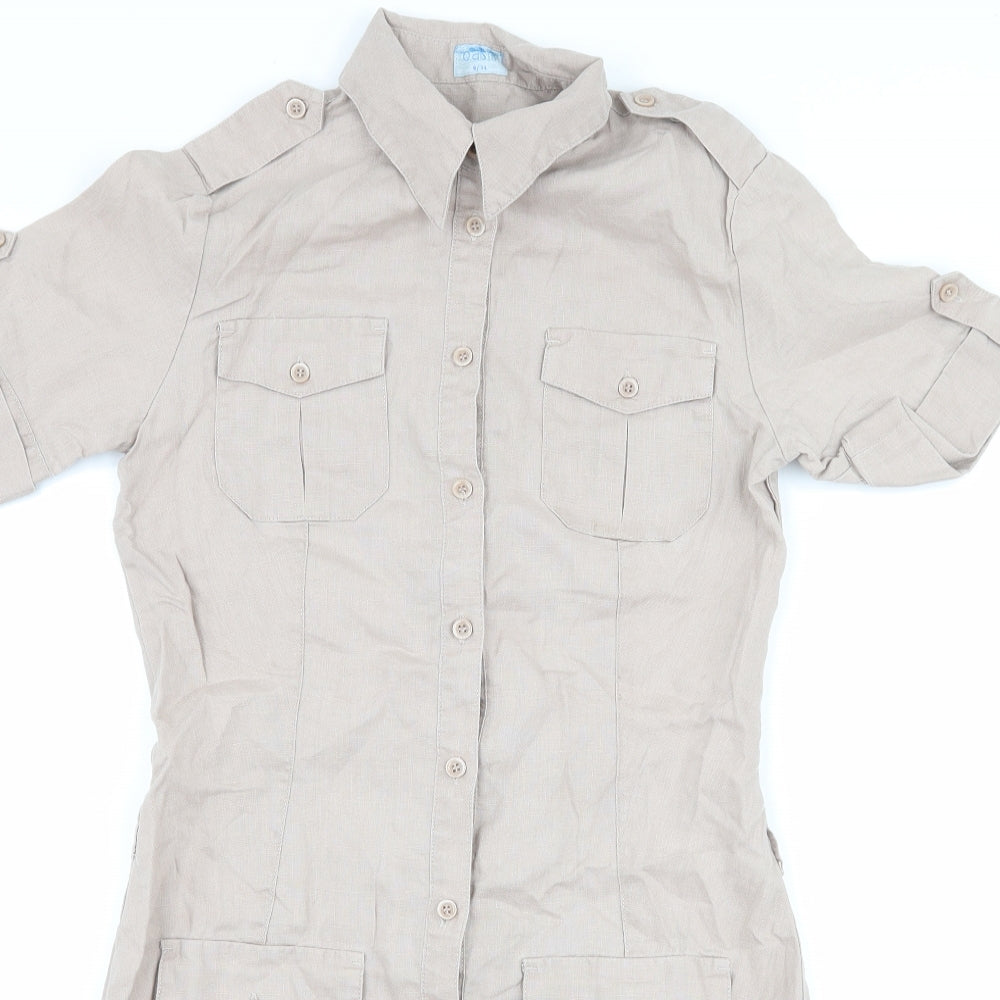Oasis Womens Beige   Shirt Dress  Size 8