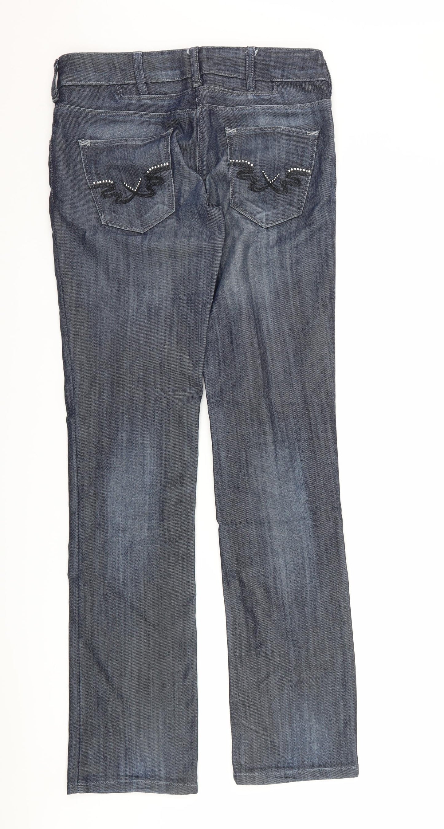 NEXT Womens Blue  Denim Straight Jeans Size 8 L32 in