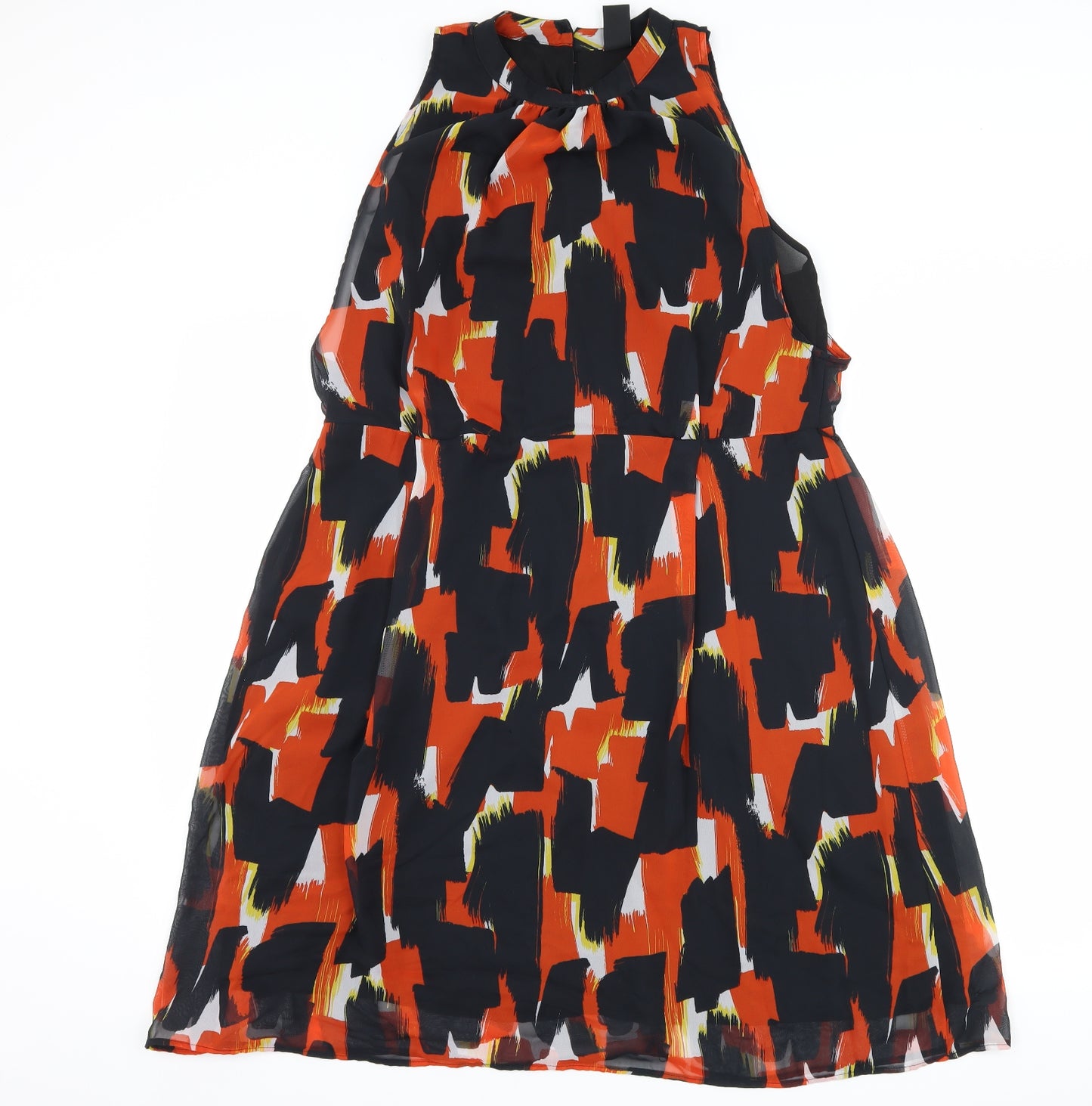 TU Womens Black Geometric  Shift  Size 16