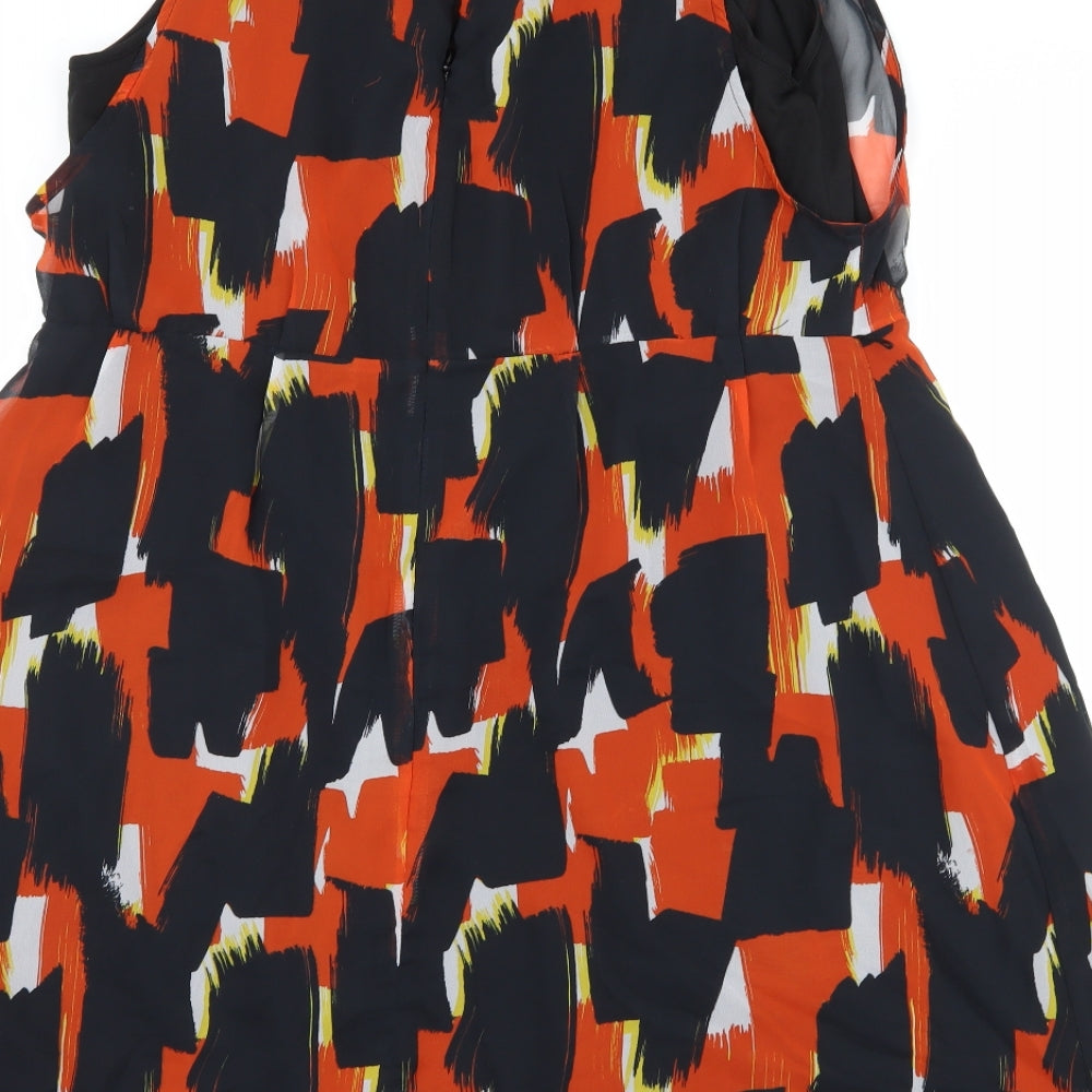 TU Womens Black Geometric  Shift  Size 16