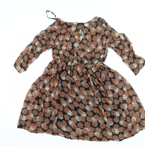 Atmosphere Womens Black Floral  A-Line  Size 10  - Cut Out Shoulder