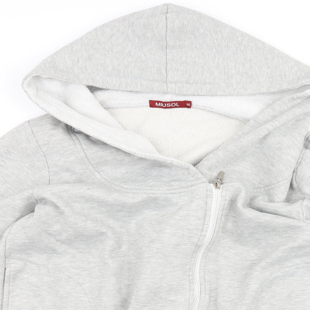 Miusol Womens Grey   Full Zip Hoodie Size 3XL
