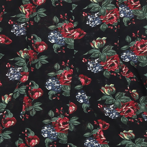 Pins & Needles Womens Black Floral  Basic T-Shirt Size XS