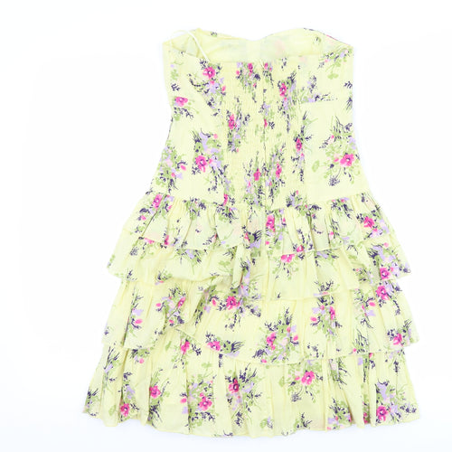 Oasis Womens Yellow Floral  Shift  Size 10  - Boob Tube