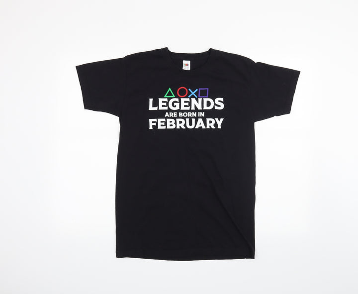 Fruit of the Loom Boys Black Basic T-Shirt Size S