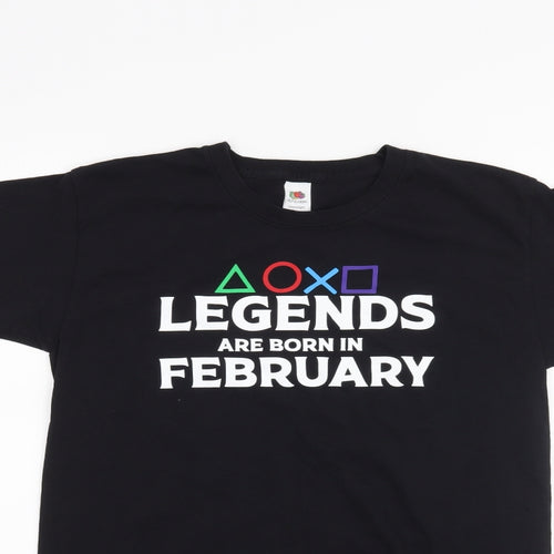 Fruit of the Loom Boys Black   Basic T-Shirt Size S