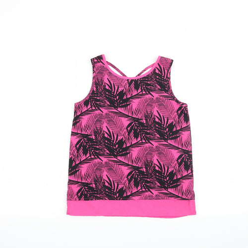 pep & Co Girls Pink Floral  Basic Tank Size 8-9 Years