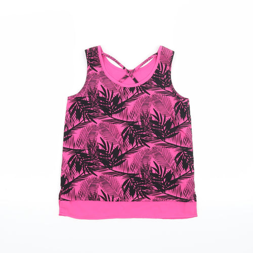 pep & Co Girls Pink Floral  Basic Tank Size 8-9 Years