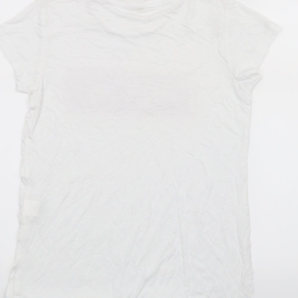 YD Girls White   Basic T-Shirt Size 9-10 Years