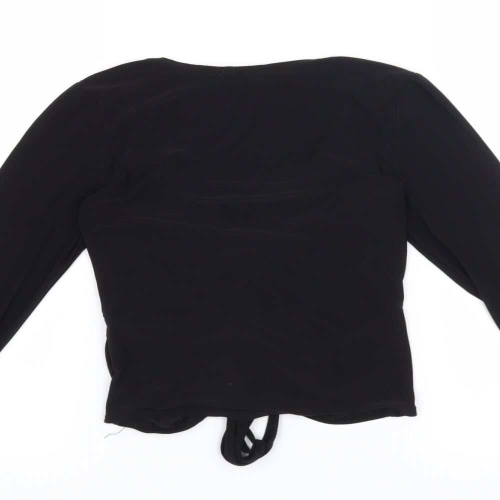 Boohoo Womens Black   Cropped Blouse Size 10