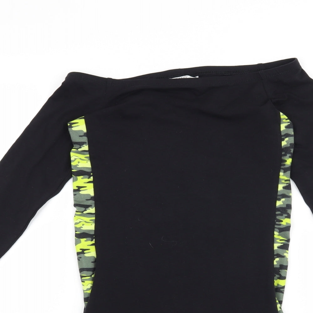 Candy Couture Girls Black Camouflage  A-Line  Size 12 Years