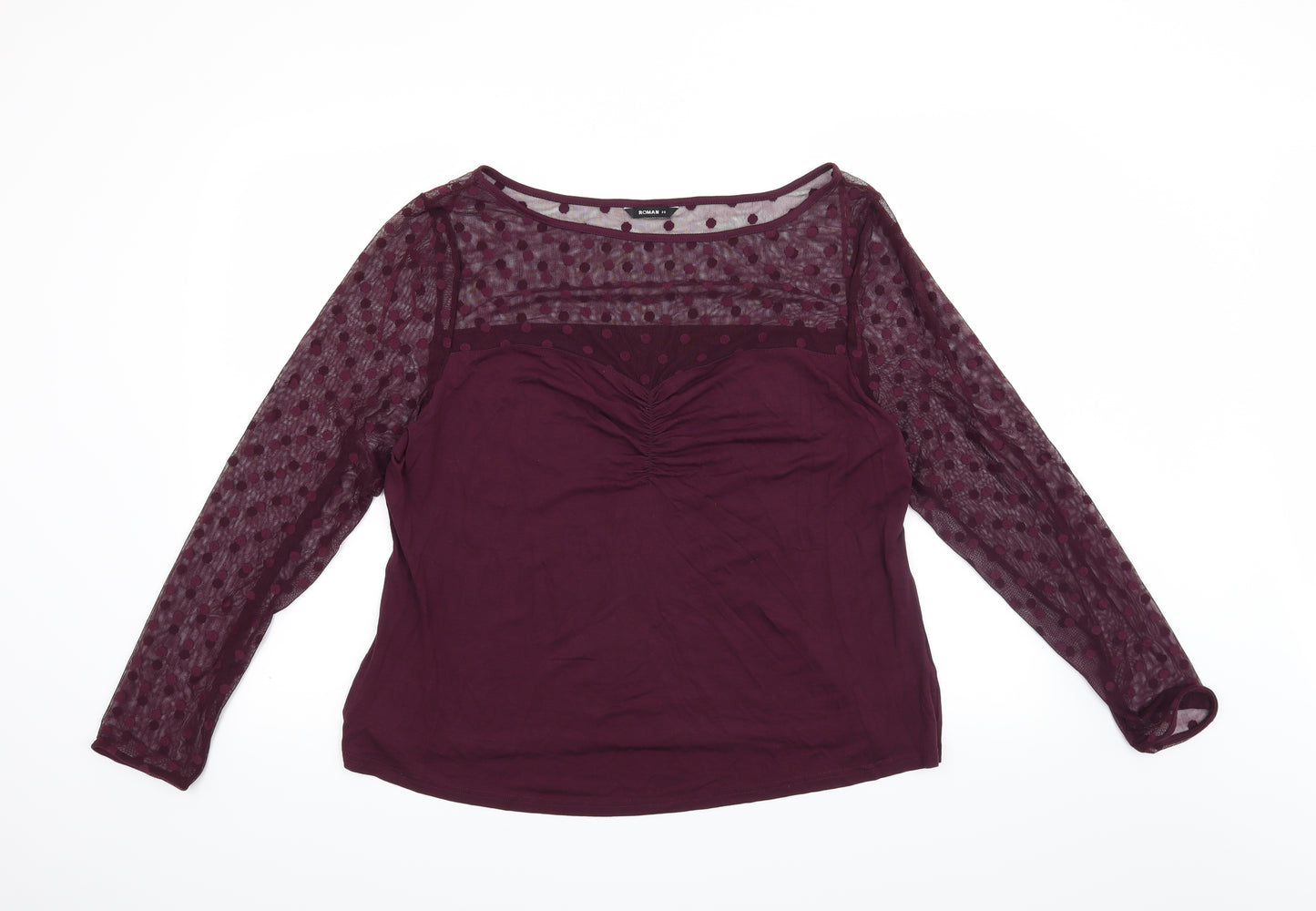Roman Womens Purple   Basic T-Shirt Size 20