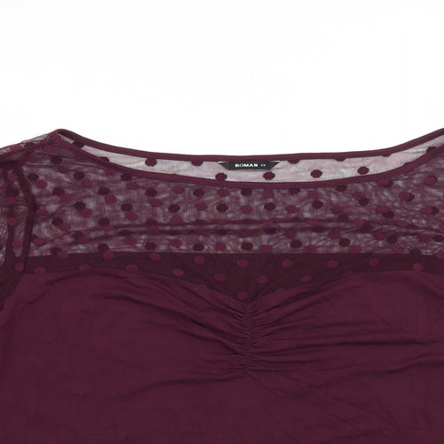Roman Womens Purple   Basic T-Shirt Size 20