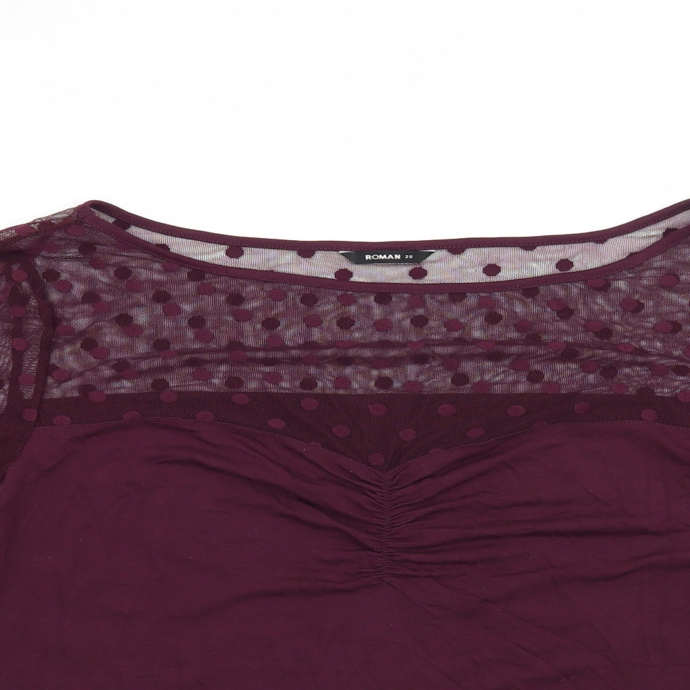Roman Womens Purple   Basic T-Shirt Size 20