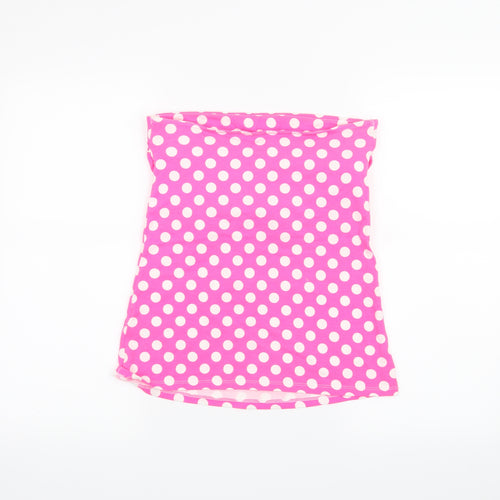 Papaya Womens Pink Polka Dot  Basic Tank Size 12