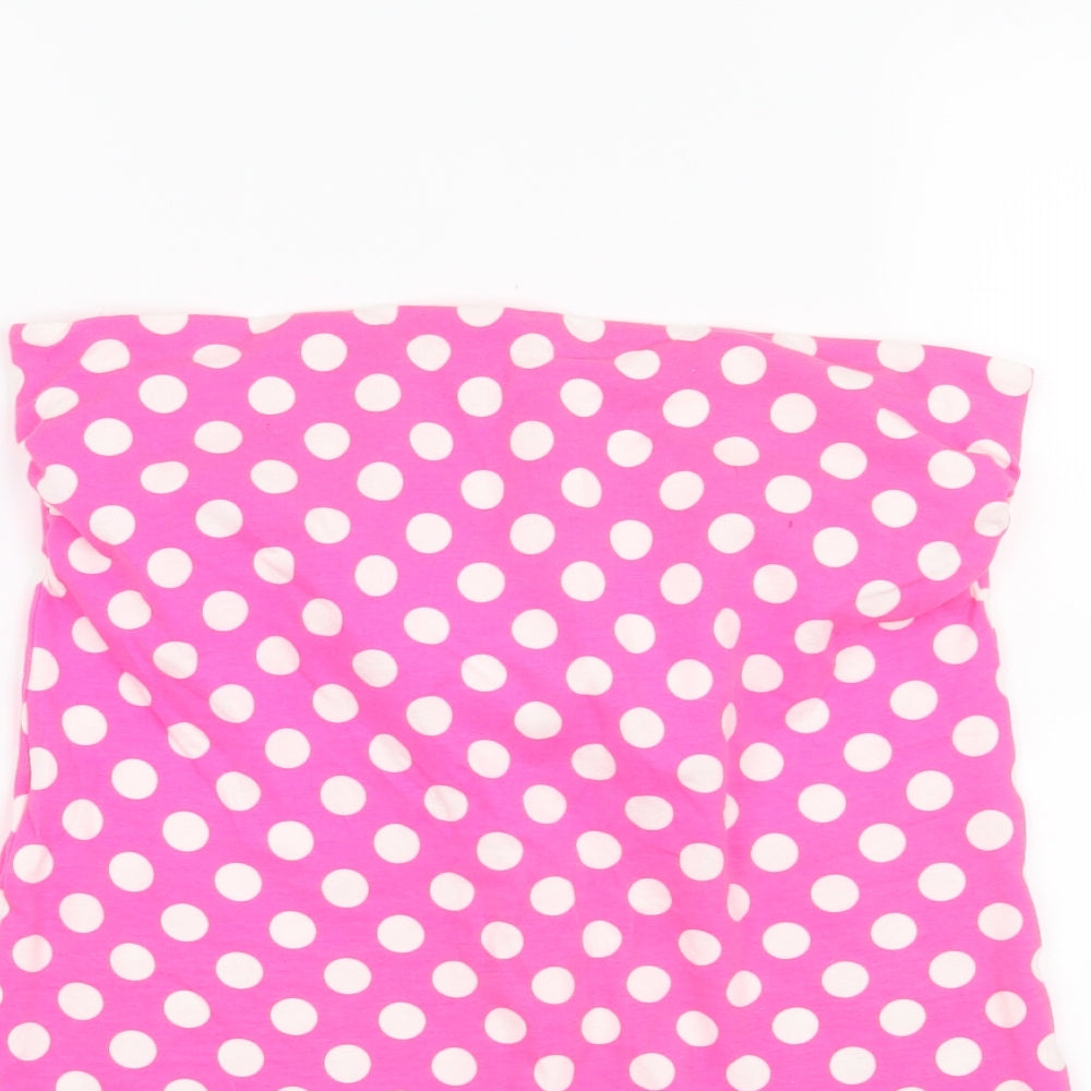 Papaya Womens Pink Polka Dot  Basic Tank Size 12