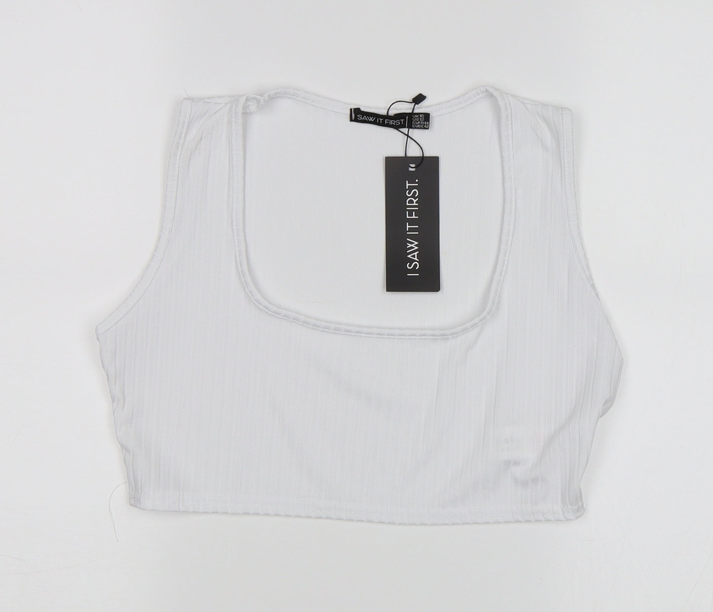 I SAW IT FIRST Womens White   Basic T-Shirt Size 16