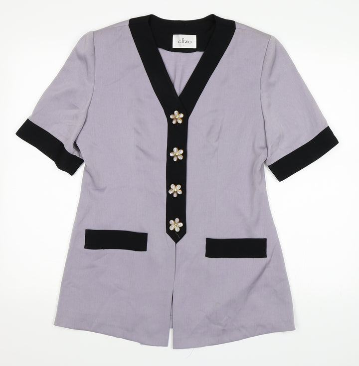 Clizo Womens Purple   Basic Button-Up Size L