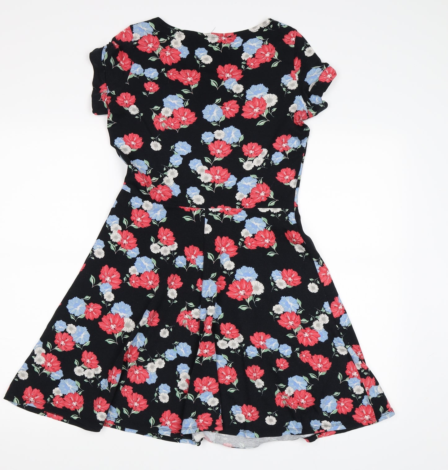 Dorothy Perkins Womens Black Floral  T-Shirt Dress  Size 10
