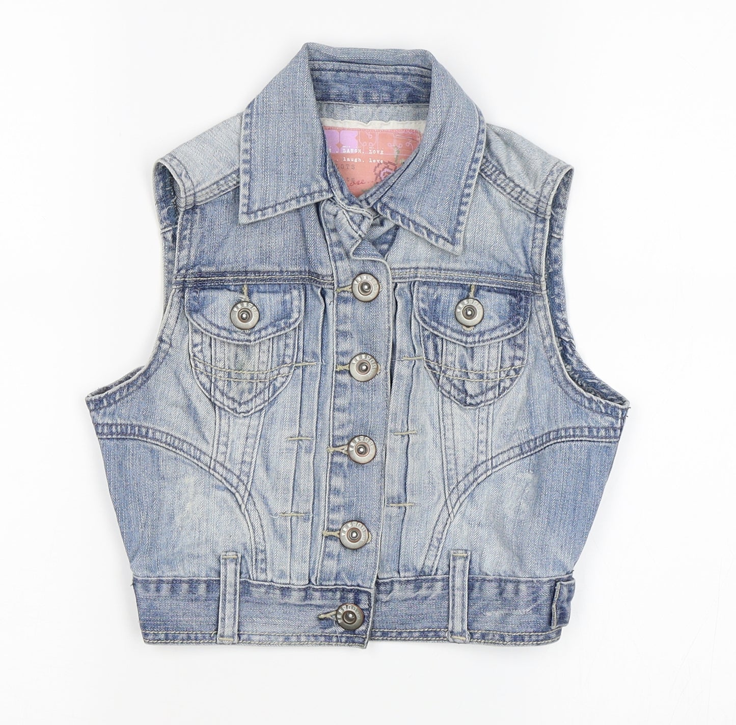 Newlook Womens Blue  Denim Gilet Waistcoat Size 6