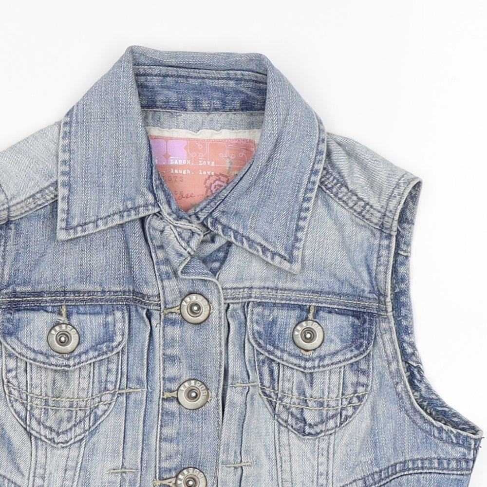 Newlook Womens Blue  Denim Gilet Waistcoat Size 6