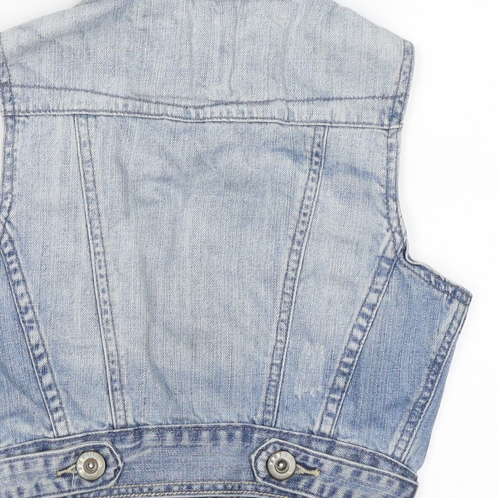 Newlook Womens Blue  Denim Gilet Waistcoat Size 6