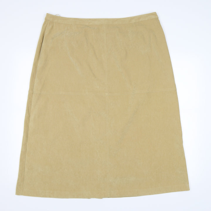 Plus Collection Womens Yellow A-Line Skirt Size 22