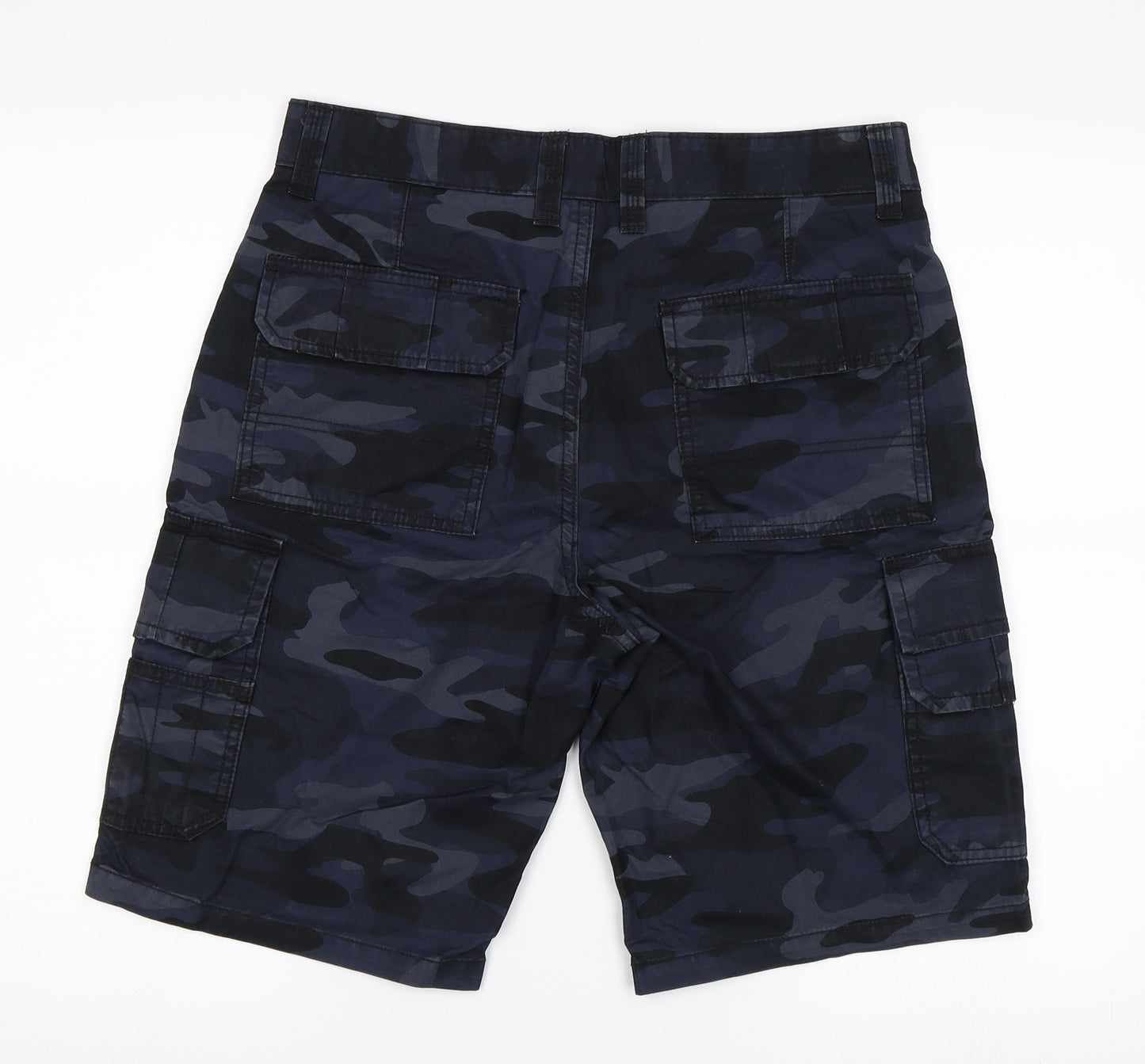 George Mens Blue Camouflage  Cargo Shorts Size 32 in