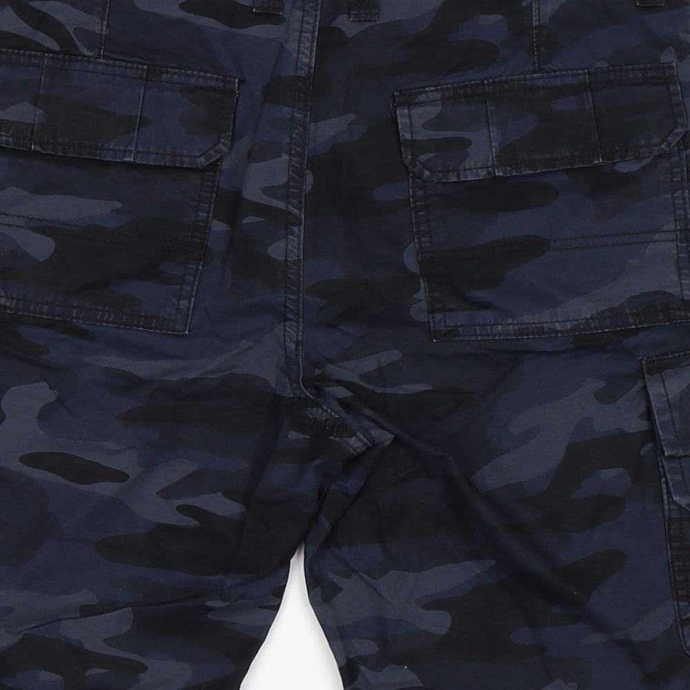 George Mens Blue Camouflage  Cargo Shorts Size 32 in