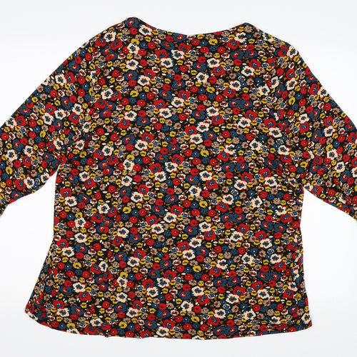 Marks and Spencer Womens Multicoloured Floral  Basic T-Shirt Size 24