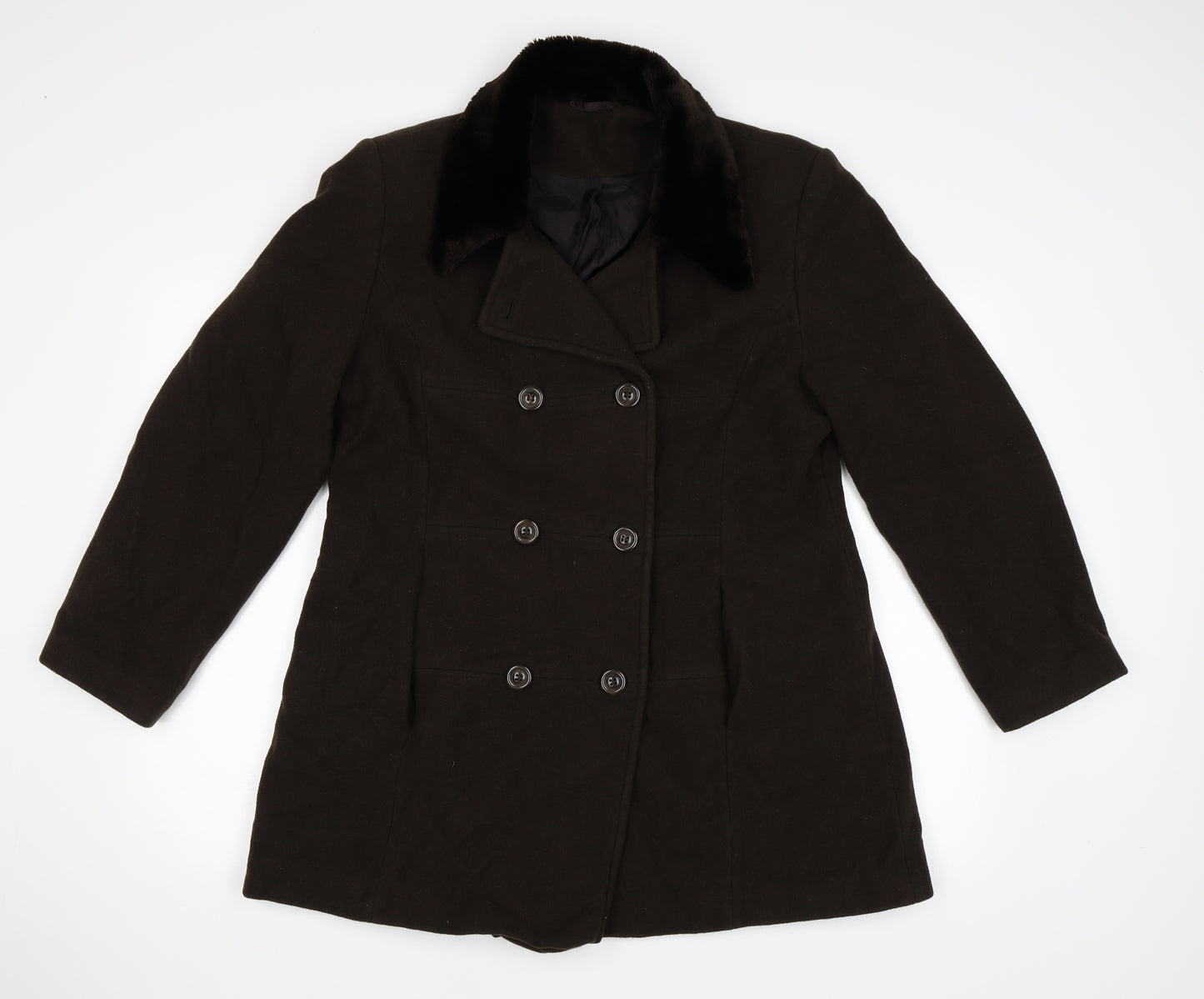 Richards Womens Brown   Pea Coat Coat Size 14