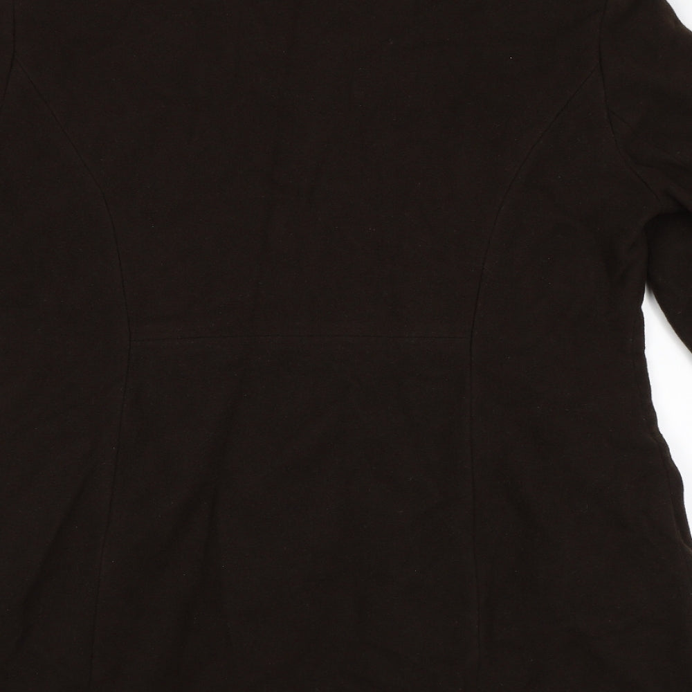 Richards Womens Brown   Pea Coat Coat Size 14