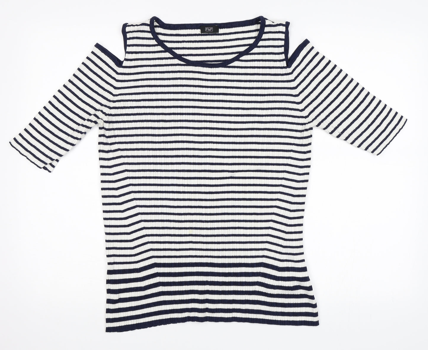 F&F Womens Blue Striped  Basic T-Shirt Size 20