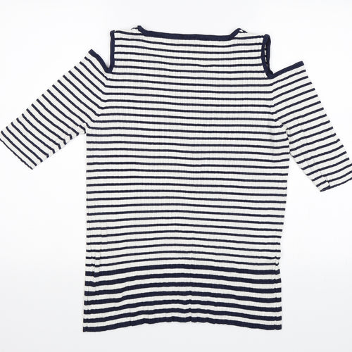 F&F Womens Blue Striped  Basic T-Shirt Size 20