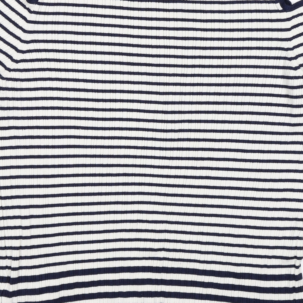 F&F Womens Blue Striped  Basic T-Shirt Size 20