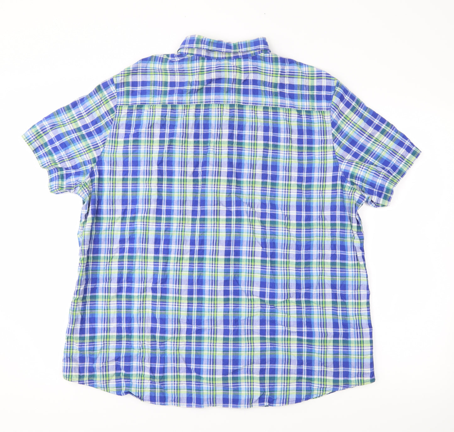 Marks and Spencer Mens Blue Check   Button-Up Size L