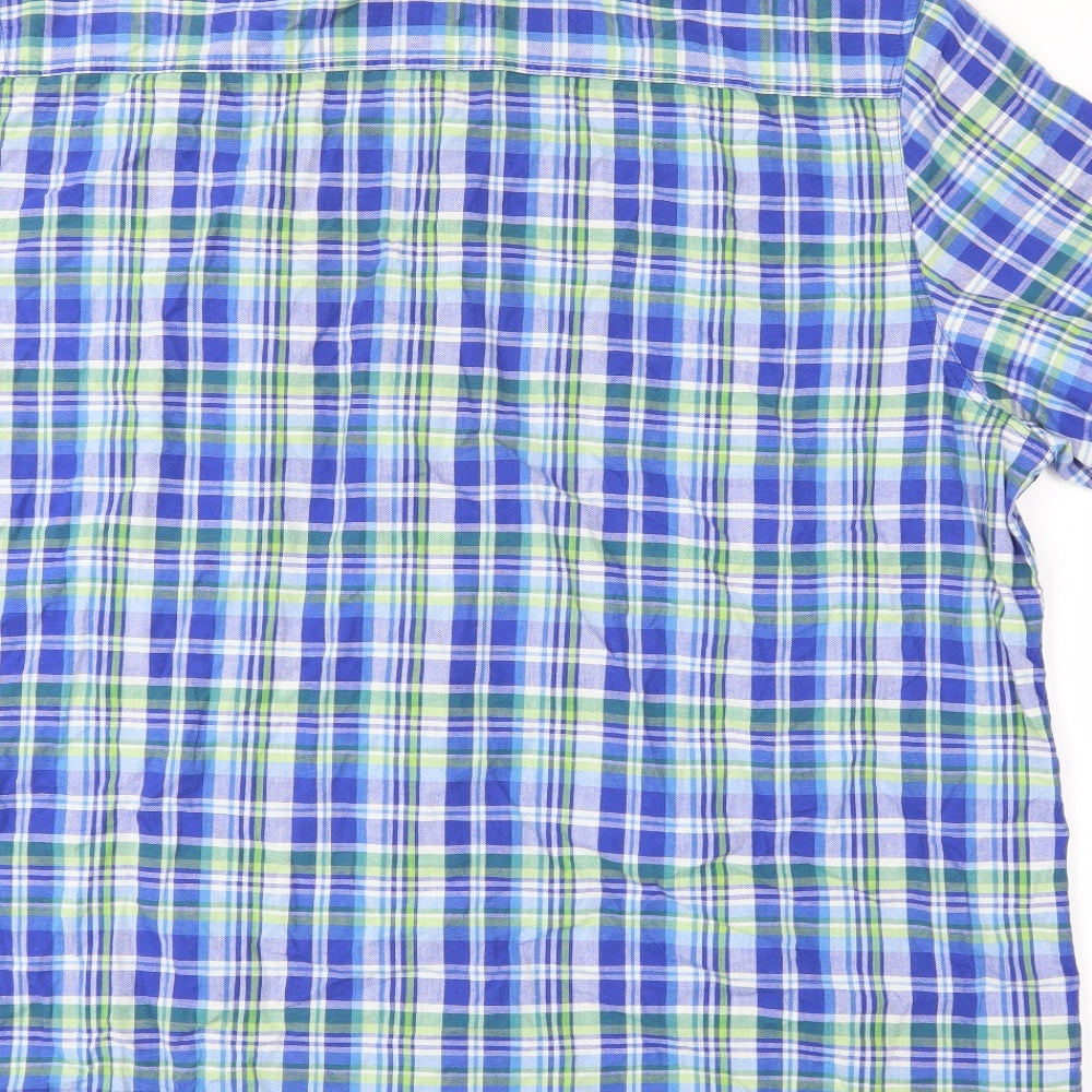 Marks and Spencer Mens Blue Check   Button-Up Size L