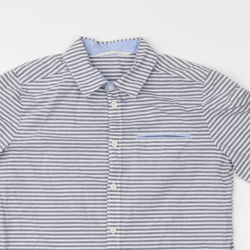 H&M Boys Grey Striped  Basic Button-Up Size 12-13 Years