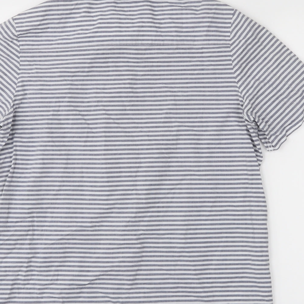 H&M Boys Grey Striped  Basic Button-Up Size 12-13 Years