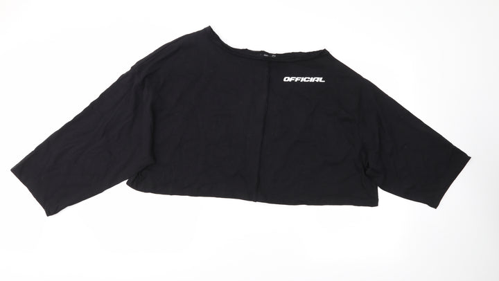 Boohoo Womens Black   Cropped T-Shirt Size 12